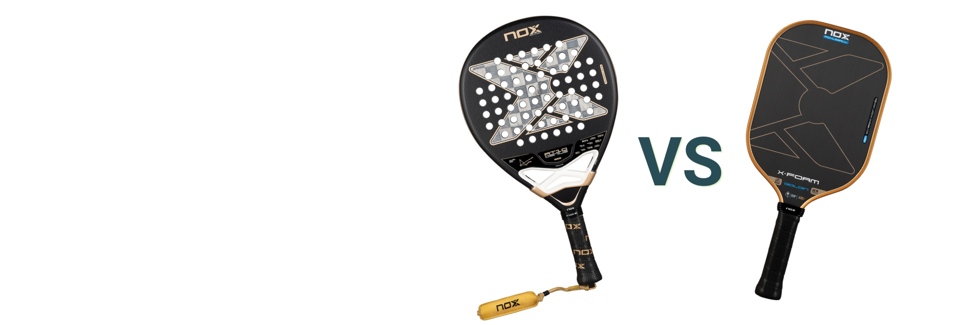 Padel racket beside a pickleball paddle